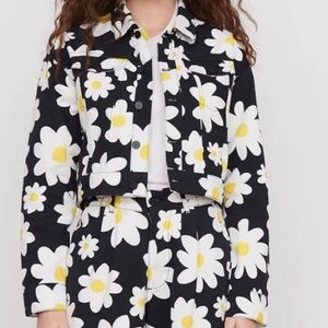 NWOT Lazy Oaf Pushing Daisies Cropped Jacket